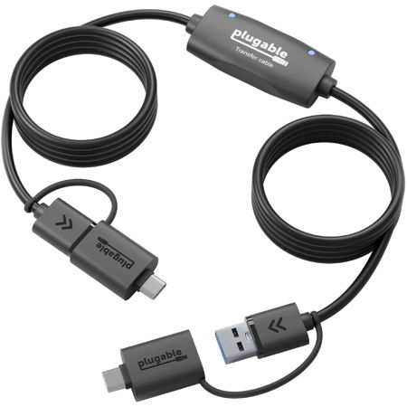 Plugable 6.6' USB 3.0 Windows Transfer Cable with USB-C Adapter, Black