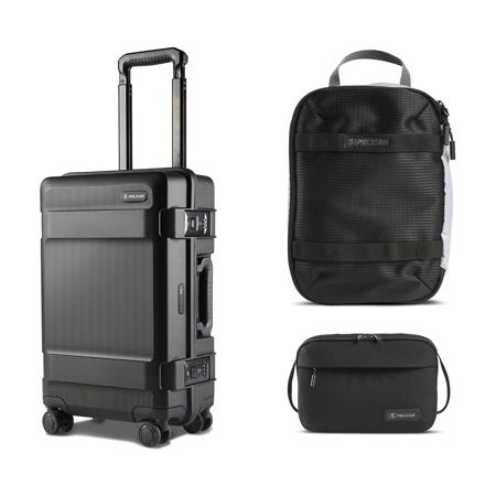 Pelican ATX 22" Wheeled Hard Case, Black, w/PCM ModPak Cube and DK5 Toiletry Bag