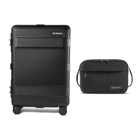 Pelican ATX 25" Waterproof Wheeled Check-In Travel Hard Case, Black, with DK5 ModPak Toiletry Bag