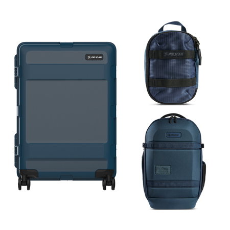 Pelican ATX 25" Wheeled Hard Travel Case, w/25L Backpack & Packing Cube, Blue