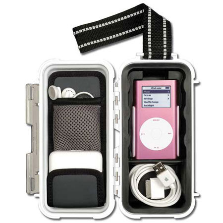 Pelican i1030 Watertight Hard iVault Case with Lid Organizer, for iPods - White.