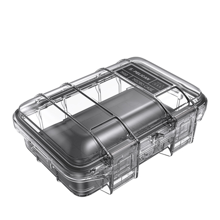 Pelican M40 Waterproof Hard Micro Case, Small, Clear/Black