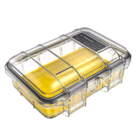 Pelican M40 Waterproof Hard Micro Case, Small, Clear/Yellow