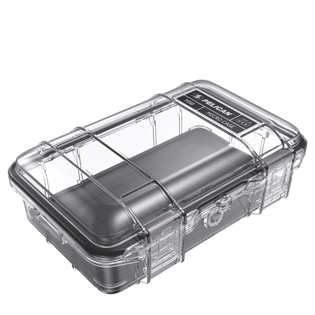 Pelican M50 Waterproof Hard Micro Case, Medium, Clear/Black