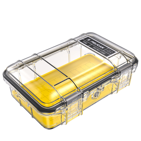 Pelican M50 Waterproof Hard Micro Case, Medium, Clear/Yellow