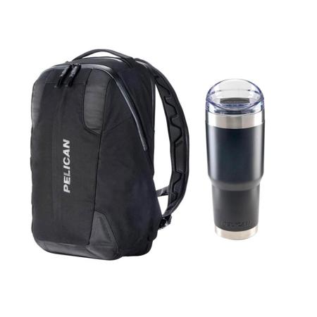Pelican MPB25 Water Resistant 25L Backpack, Black W/Pelican 32 oz Travel Tumbler