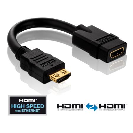 PureLink PureInstall 6" HDMI Male to HDMI Female Port Saver Adapter Cable