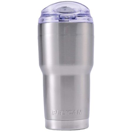 Pelican 22oz Stainless Steel Traveler Tumbler with Snap Lid & Straw, Silver