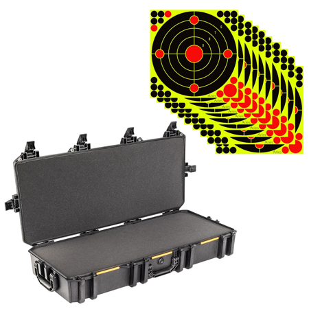Pelican V700 Vault Takedown Rifle/Shotgun Case, Black, w/Target Stickers,10-Pack