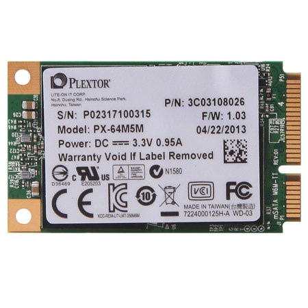 Plextor M5M Series 64GB mSATA 6 Gbps Internal Solid State Drive