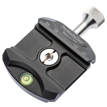 ProMediaGear C60 Arca-Swiss Compatible Quick Release Clamp with 1/4" Hardened Thread Insert & Bubble Level