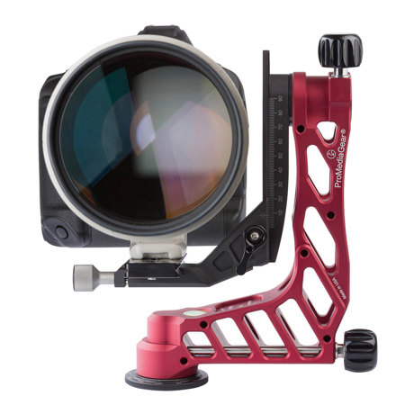 ProMediaGear GKJr. Katana Pro Aluminum Gimbal Head with Arca Type Cradle for Telephoto Lenses, Red