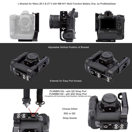 ProMediaGear L-Bracket for Nikon Z6 II/Z7 II with MB-N11 Battery