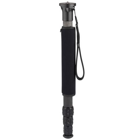 ProMediaGear TR34M 34 Series Carbon Fiber Monopod with Reversible 1/4"-20 and 3/8"-16 Threaded Adapter, 34mm Diameter, 50 lb Payload, Max Height: 63"
