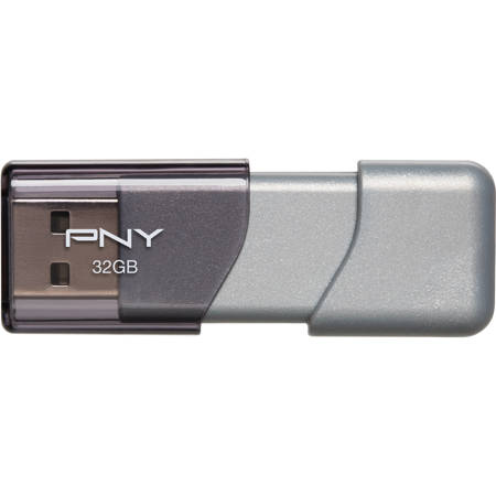 PNY Technologies Elite Turbo Attache 3 32GB USB 3.0 Flash Drive, Silver