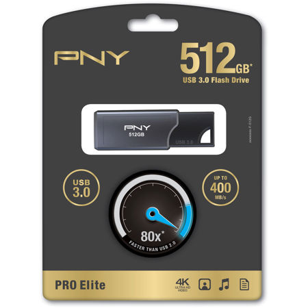 PNY Technologies PRO Elite 512GB USB 3.0 Flash Drive, 400 MB/s Read