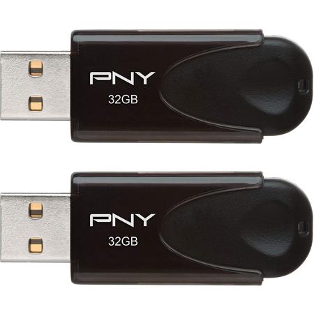 PNY Technologies Attache 4 32GB USB 2.0 Flash Drive, 2-Pack
