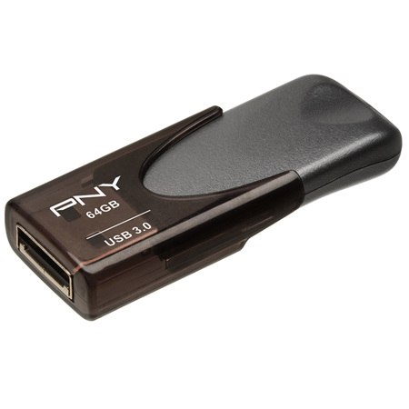 PNY Technologies Turbo Attache 4 64GB USB 3.0 Flash Drive, Black