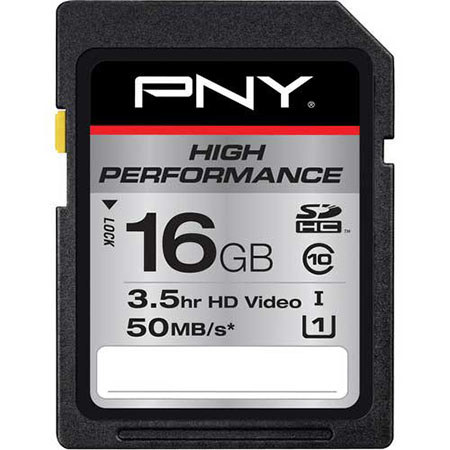 PNY 16GB Class 10 UHS-I U1 SDHC Memory Card