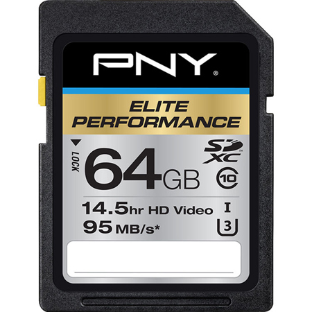 PNY Technologies 64GB Elite Performance SDXC Class 10 UHS-1 Memory Card