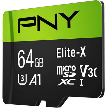 PNY Technologies 64GB Elite-X microSDXC Class 10 UHS-I U3 Memory Card, 90MB/s