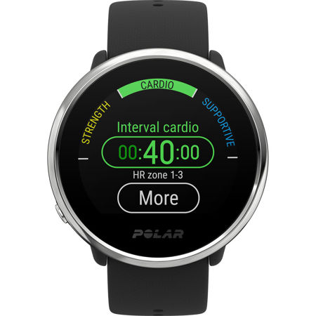 Polar Ignite Fitness Watch w/ GPS & Wrist-Based Heart Rate, Small, Black/Silver