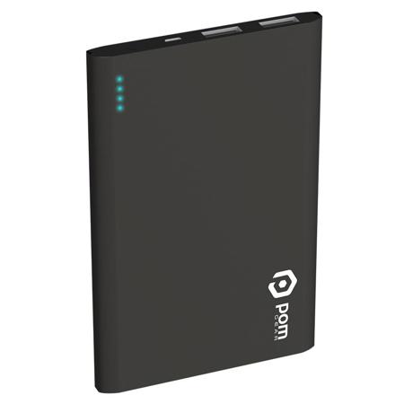 POM Gear Matrix Flat Metal 4400mAh Power Bank, Black
