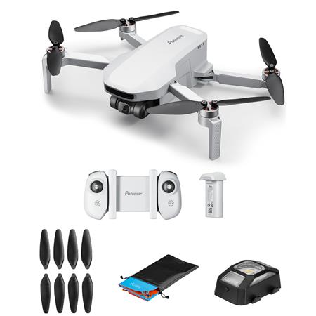 Potensic ATOM SE Foldable GPS Drone, Bundle with Strobe Light, Landing Pad  and Propellers