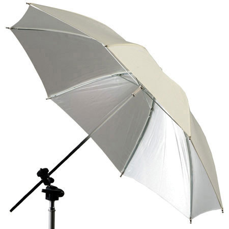 Photogenic 922251 45" White Satin Umbrella Exposed Rib