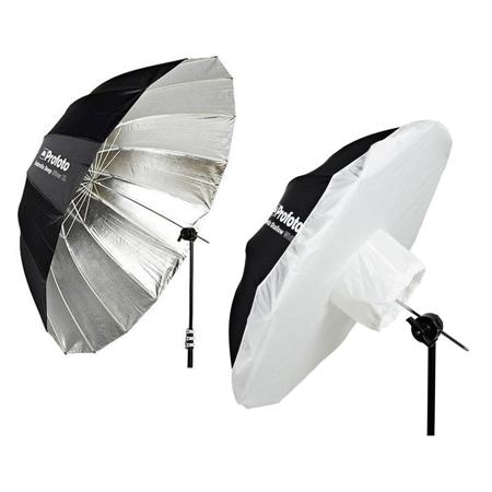 Profoto Deep Silver Umbrella, XL, 65" (165cm) - With Profoto Umbrella Diffuser, XL, 1.5 Stops