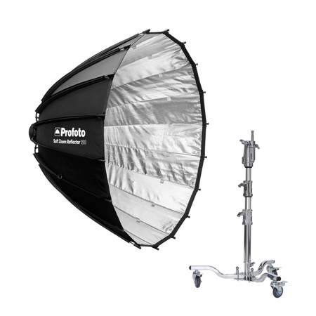Profoto 6' Soft Zoom Reflector Kit, Bundle with 12' Junior Steel Wheeled Stand