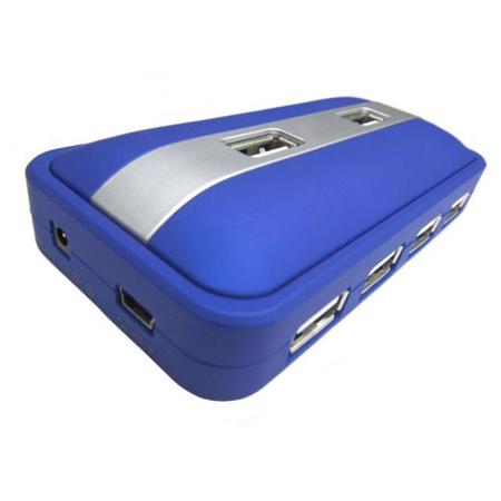 PPA International 7 Port USB 2.0 Hub, Blue Rectangle