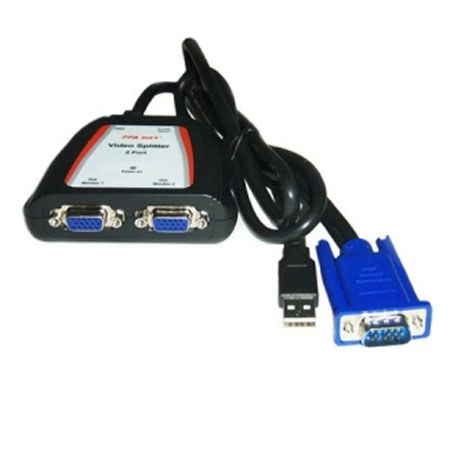 PPA International 7235 2 Port USB powered Video Splitter Supports DDC and DDC2