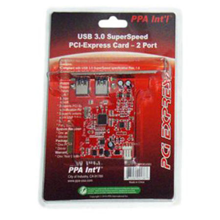 PPA International USB 3.0 SuperSpeed 2 Port PCI-Express Card