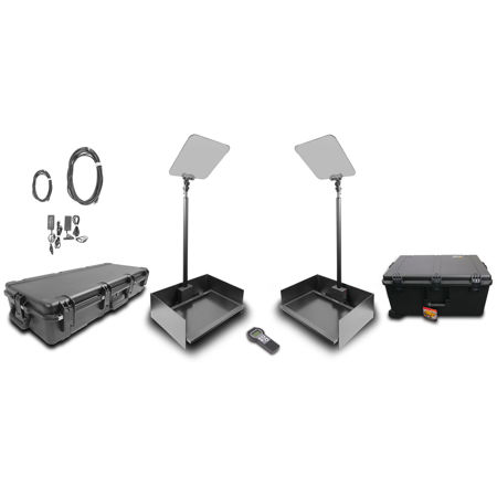 Prompter People ProLine Stage Pro Autostep 24" Presidential Teleprompter Kit, 400 Nit Brightness, Pair