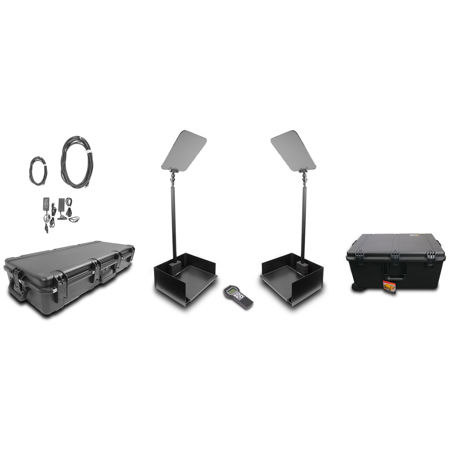 ProLine Stage Pro Autostep 19" Presidential Teleprompter Kit, 1000 Nit Brightness, Pair