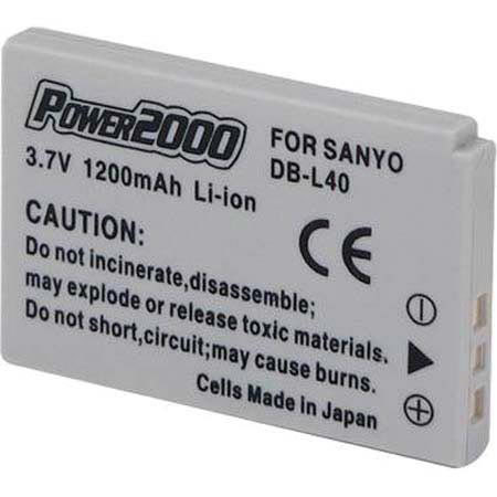 Power2000 DB-L40 Replacement3.7V 1200mAh Li-Ion Battery