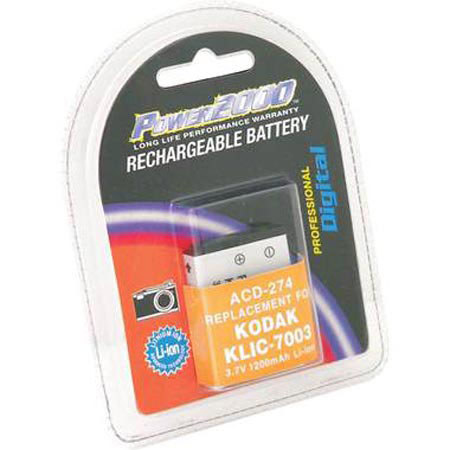 Power2000 KLIC-7003 3.7V 1000mAh Replacement Lithium-Ion Rechargeable Battery for Kodak Digital Cameras