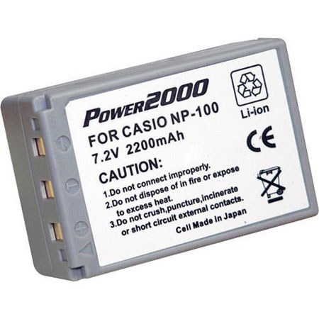 Power2000 NP-100C 7.2V 2200mAh Rechargeable Li-Ion Battery for Casio Cameras