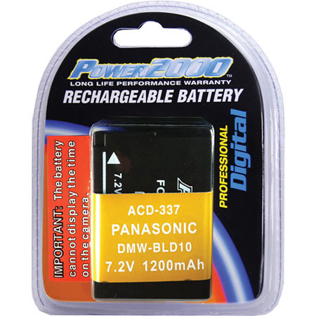 Power2000 DMW-BLD10 7.2V 1200mAh Lithium-Ion Battery for Panasonic DCameras