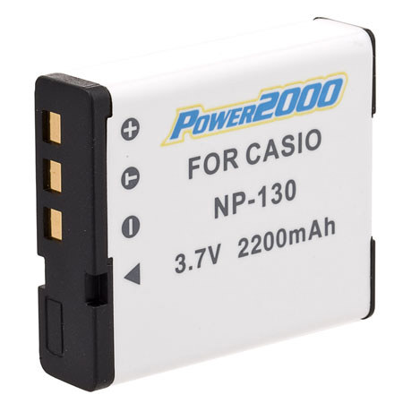 Power2000 NP-130 3.7V 2200mAh Rechargeable Lithium-Ion Battery for Casio Cameras
