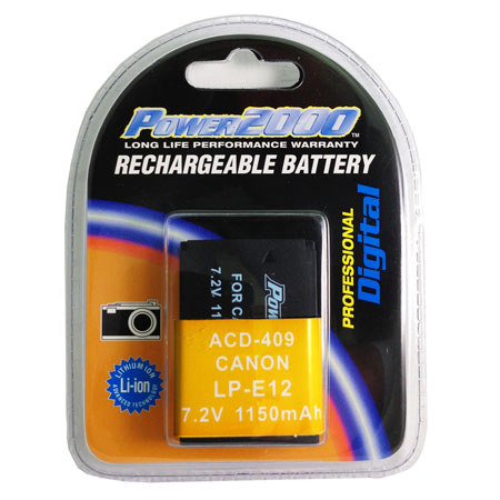 Power2000 LP-E12 7.2V 1150mAh Lithium-Ion Battery for Canon EOS M Digital Camera