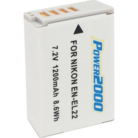 Power2000 EN-EL22 7.2V 1200mAh Rechargeable Li-Ion Battery for Nikon Cameras