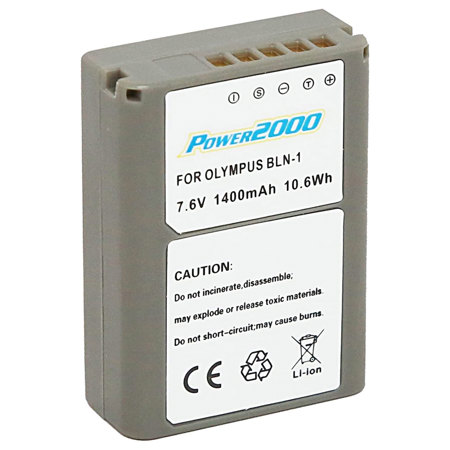 Power2000 7.6V 1400mAh Rechargeable Lithium-Ion Battery for Olympus BLN-1