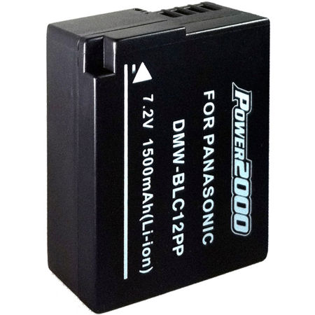Power2000 DMW-BLC12PP 7.2V 1500mAh Replacement Rechargeable Lithium-Ion Battery for Panasonic
