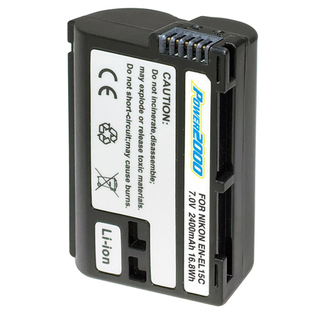 Power2000 ACD-456 Battery for Nikon EN-EL15C, 7.0V 2400mAh