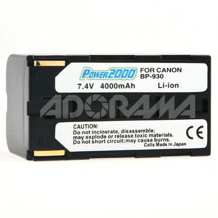 Power2000 BP-930/BP-927 Li-Ion Camcorder Battery
