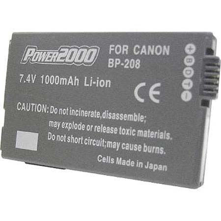 Power2000 BP-208 7.4V 1000mAh Replacement Lithium-Ion Camcorder Battery