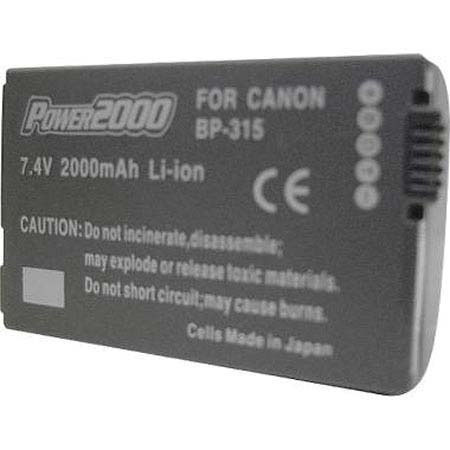 Power2000 BP-315 7.4V 2000mAh Replacement Lithium-Ion Camcorder Battery
