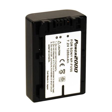 Power2000 NP-FV50 7.2V 1200mAh Replacement Lithium-Ion Camcorder Battery for Sony